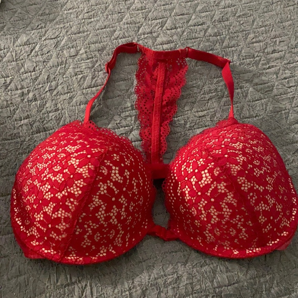 Xhilaration sexy red racer back front clasp bra